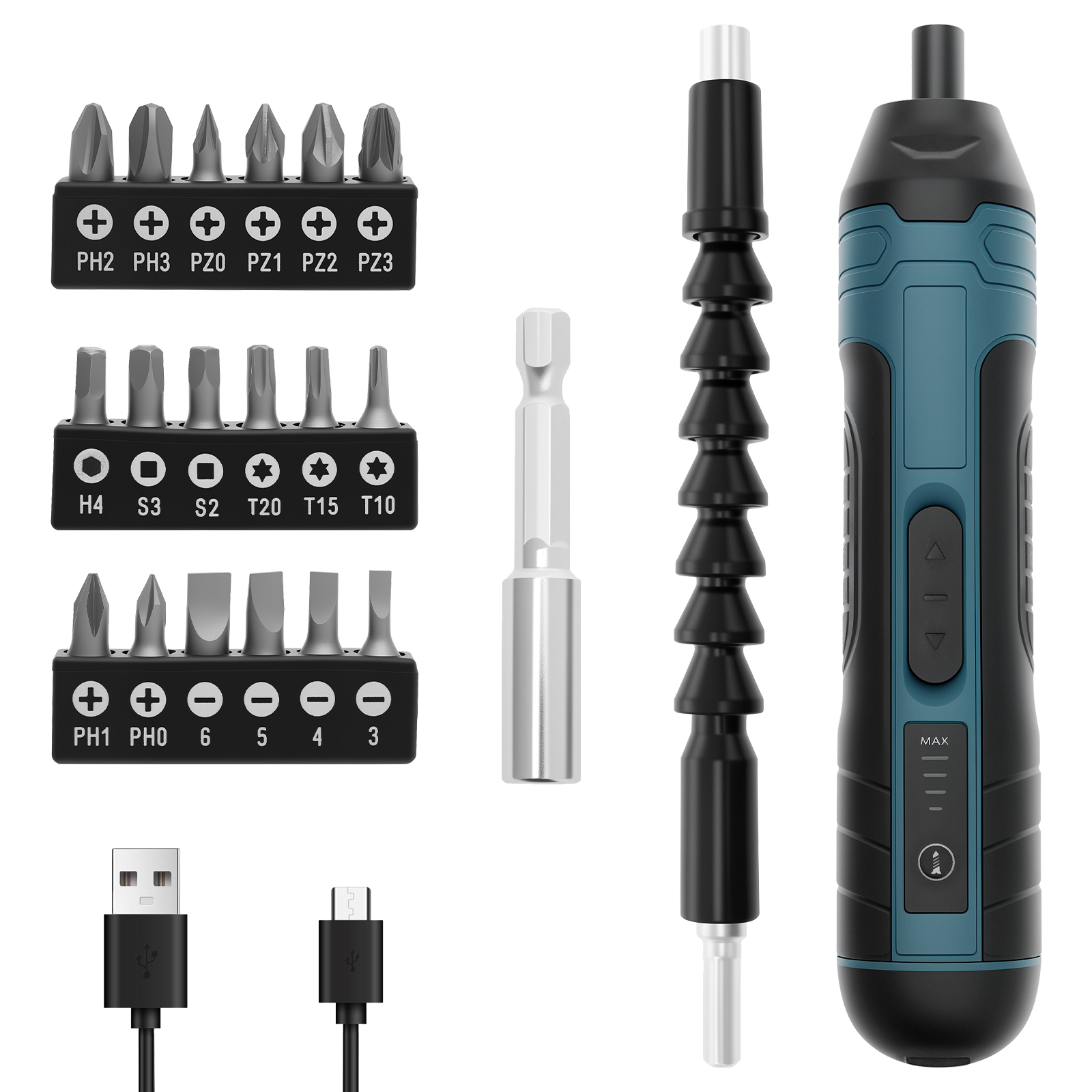 AEVXKHI Electric Cordless Screwdriver Set, Multifunctional Power Screwdriver Tool Set with 5N.m Torque, Repair Tool Kit for Electronics Computers Home Appliances